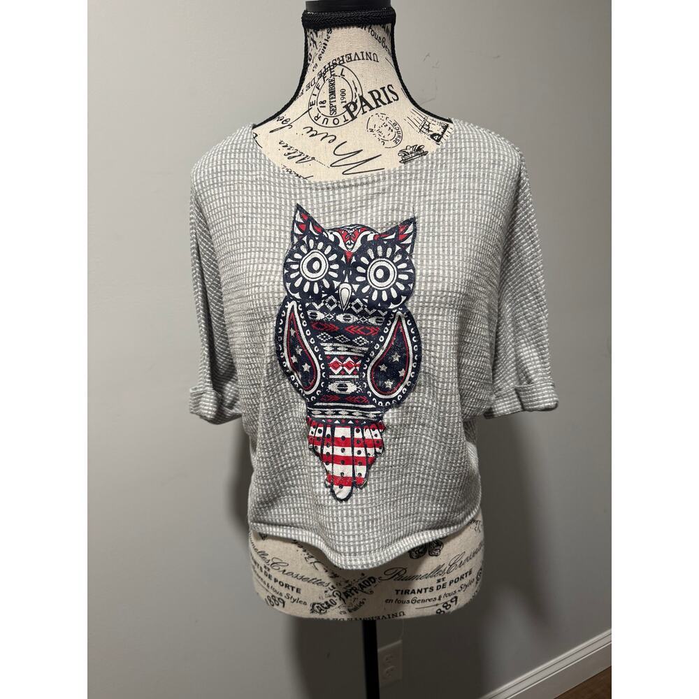 Upcycled Owl Top